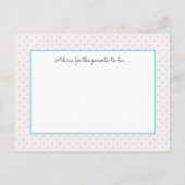 ピンクバタフライ+ドットベビーシャワーアドバイスカード アドバイスカード (裏面)