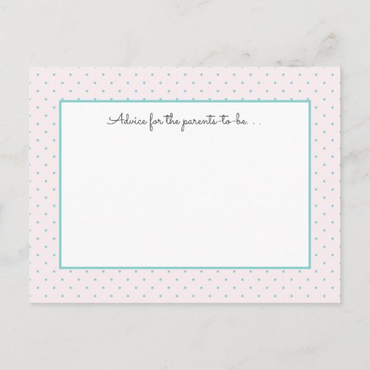 ピンクバタフライ+ドットベビーシャワーアドバイスカード アドバイスカード (裏面)