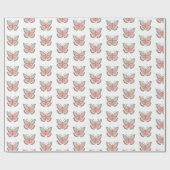 ピンクバタフライ ラッピングペーパー (フラット)