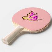 ピンクバタフライ – 名前の追加 卓球ラケット (正面アングル)