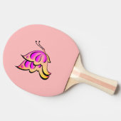 ピンクバタフライ – 名前の追加 卓球ラケット (横)