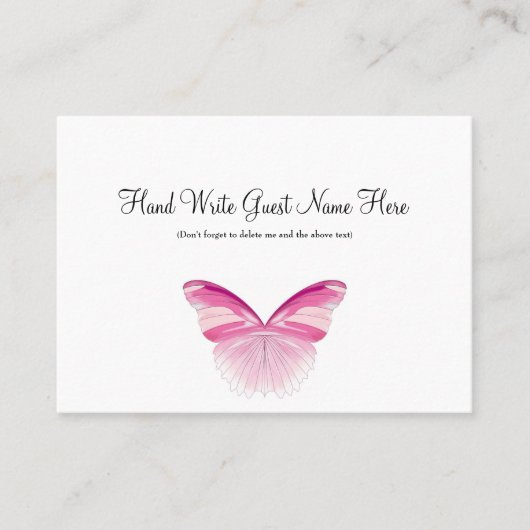 ピンクバタフライ – 座席表 プレイスカード (正面)