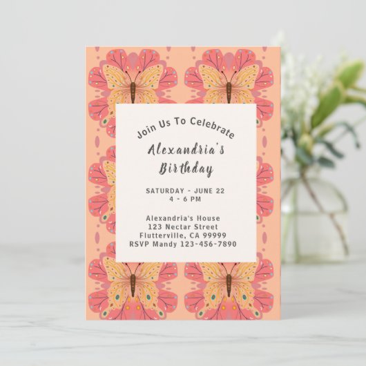 ピンクバタフライ 招待状 (スタンド正面)