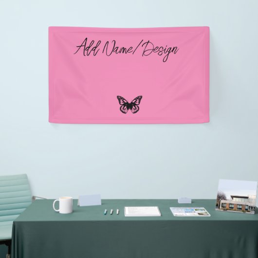 ピンクバタフライ – 独自の(CYO)バナーを作成 横断幕 (トレードショー)