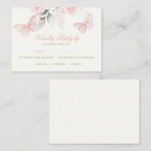 ピンクバタフライRSVPキンセアニェラ エンクロージャーカード (正面/裏面)