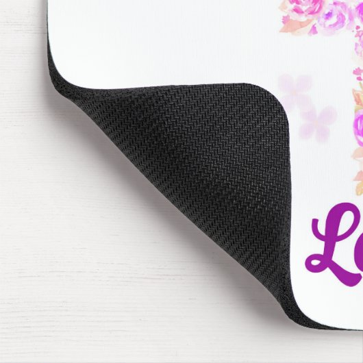 ピンクバターフリーバラの信仰と愛の十字架 マウスパッド (コーナー)