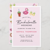 ピンクバチェロレッテウィークエンドパームビーチ招待状 招待状 (正面/裏面)