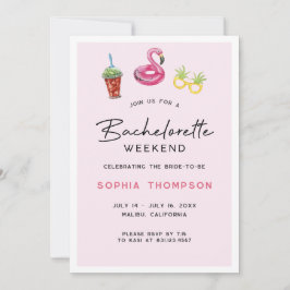 ピンクバチェロレッテウィークエンドパームビーチ招待状 招待状