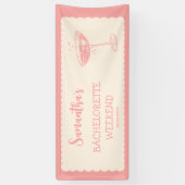 ピンクバチェロレッテカクテルブライダルシャワー 横断幕 (縦)