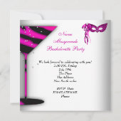 ピンクバチェロレッテ仮装ホワイトハイヒールシューズ 招待状 (裏面)