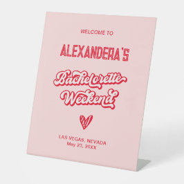 ピンクバチェロレッテ週末パーティー 台座サイン