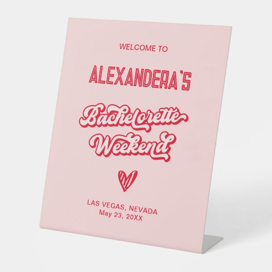 ピンクバチェロレッテ週末パーティー 台座サイン (正面)