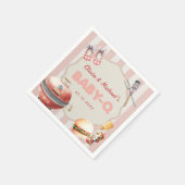 ピンクバックヤードBBQベビーQベビーシャワーナプキンズ スタンダードカクテルナプキン (角)