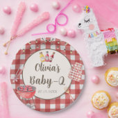 ピンクバックヤードBBQベビーQベビーシャワー紙プレート ペーパープレート (パーティー)