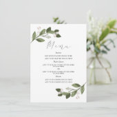 ピンクバック付きBlashing Sprigsメニューカード メニュー (スタンド正面)