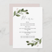 ピンクバック付きBlashing Sprigsメニューカード メニュー (正面/裏面)