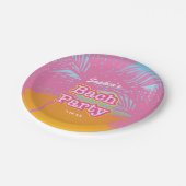 ピンクバッハパーティーパームツリーズ ペーパープレート (アングル)