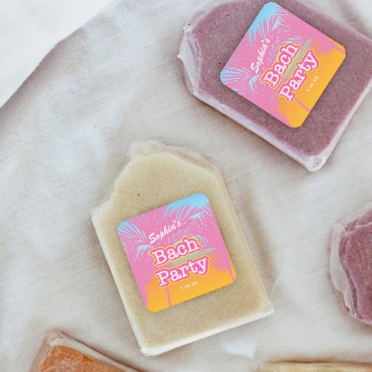 ピンクバッハパーティー日付 スクエアシール