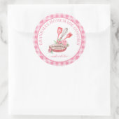 ピンクバッファローチェック台所用品パイプレートプレゼント ラウンドシール (バッグ)