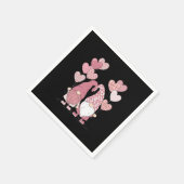 ピンクバッファロープレイドハート格言バレンタインデー スタンダードカクテルナプキン (角)