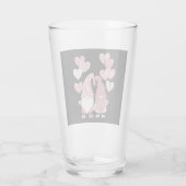 ピンクバッファロープレイドハート格言バレンタインデー タンブラーグラス (裏面)