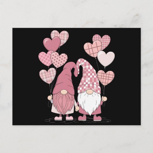 ピンクバッファロープレイドハート格言バレンタインデー ポストカード (正面)