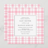 ピンクバッファロープレイドベビーシャワー招待状 招待状 (正面/裏面)