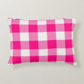 ピンクバッファロープレイド アクセントクッション (正面)