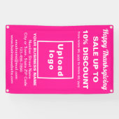 ピンクバナーのビジネス感謝祭セール 横断幕 (横)