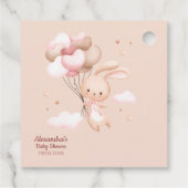 ピンクバニーうさぎ赤ちゃんシャワー フェイバータグ (裏面)