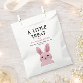 ピンクバニーの女の子のための誕生日パーティー フェイバーバッグ (クリップ留めされた状態)