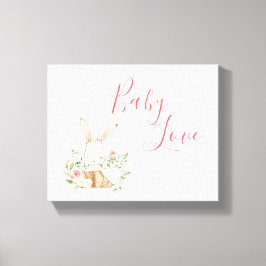 ピンクバニーウサギ動物 キャンバスプリント