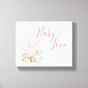 ピンクバニーウサギ動物 キャンバスプリント