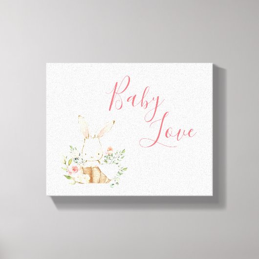 ピンクバニーウサギ動物 キャンバスプリント (正面)