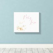 ピンクバニーウサギ動物 キャンバスプリント (インサイチュ (ウッドフロア))