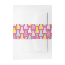 ピンクバニーウサギ 招待状ベリーバンド