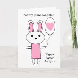 ピンクバニーハッピーイースター孫娘 シーズンカード