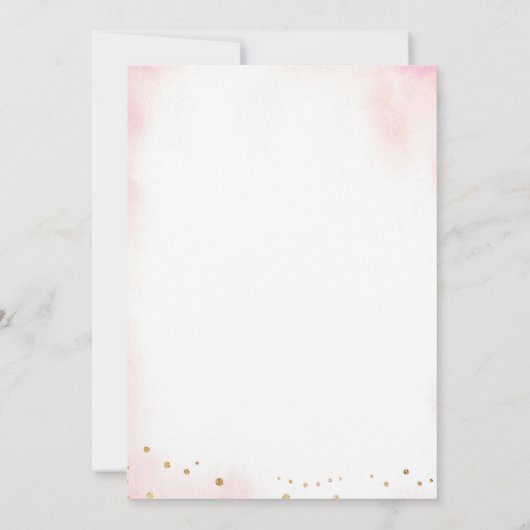 ピンクバニーバレリナファースト誕生日 招待状 (裏面)