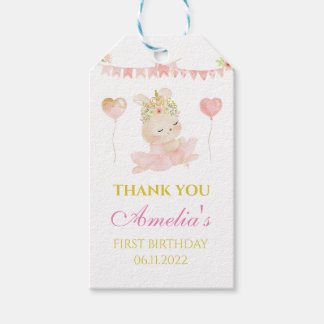 ピンクバニーバレリーナのギフトラベル ギフトタグ