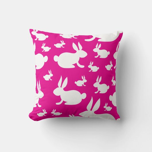 ピンクバニーパターン クッション (正面)