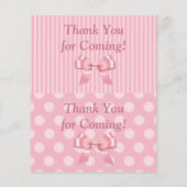 ピンクバニーピンクベビーシャワーラッフルチケット チラシ (裏面)