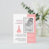 ピンクバニーフォト誕生日 招待状 (スタンド正面)