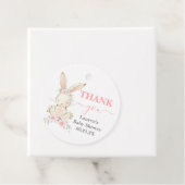 ピンクバニーベビーシャワーガールピンクメッセージカード フェイバータグ (インサイチュ)