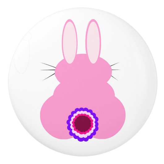 ピンクバニーホワイトセラミックプル セラミックノブ (正面)