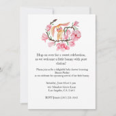 ピンクバニーマグノリアベビーシャワー招待状 招待状 (正面)