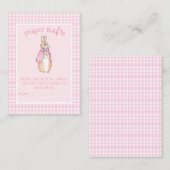 ピンクバニーラビットおむつラッフルベビーシャワー エンクロージャーカード (正面/裏面)