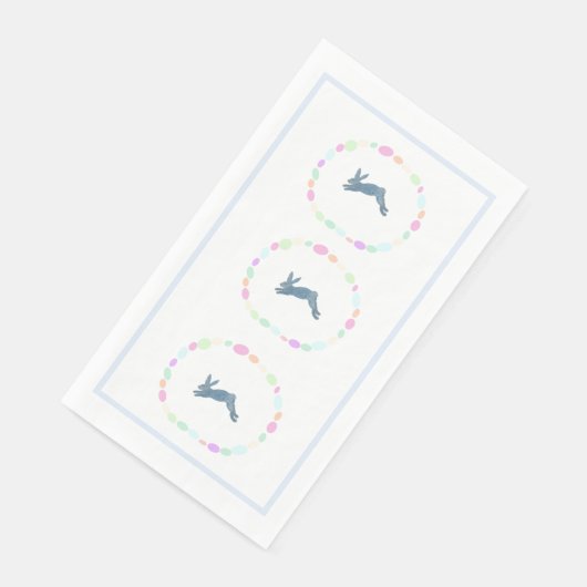 ピンクバニーラビットエッグ紙ゲストタオル (コーナー)