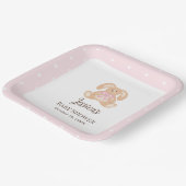 ピンクバニーラビットカワイイ水玉模様ガールベビーシャワー ペーパープレート (傾斜あり)