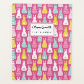 ピンクバニーラビットパターン プランナー手帳 (正面)