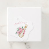 ピンクバニーラビットフローラベビーシャワー フェイバータグ (インサイチュ)